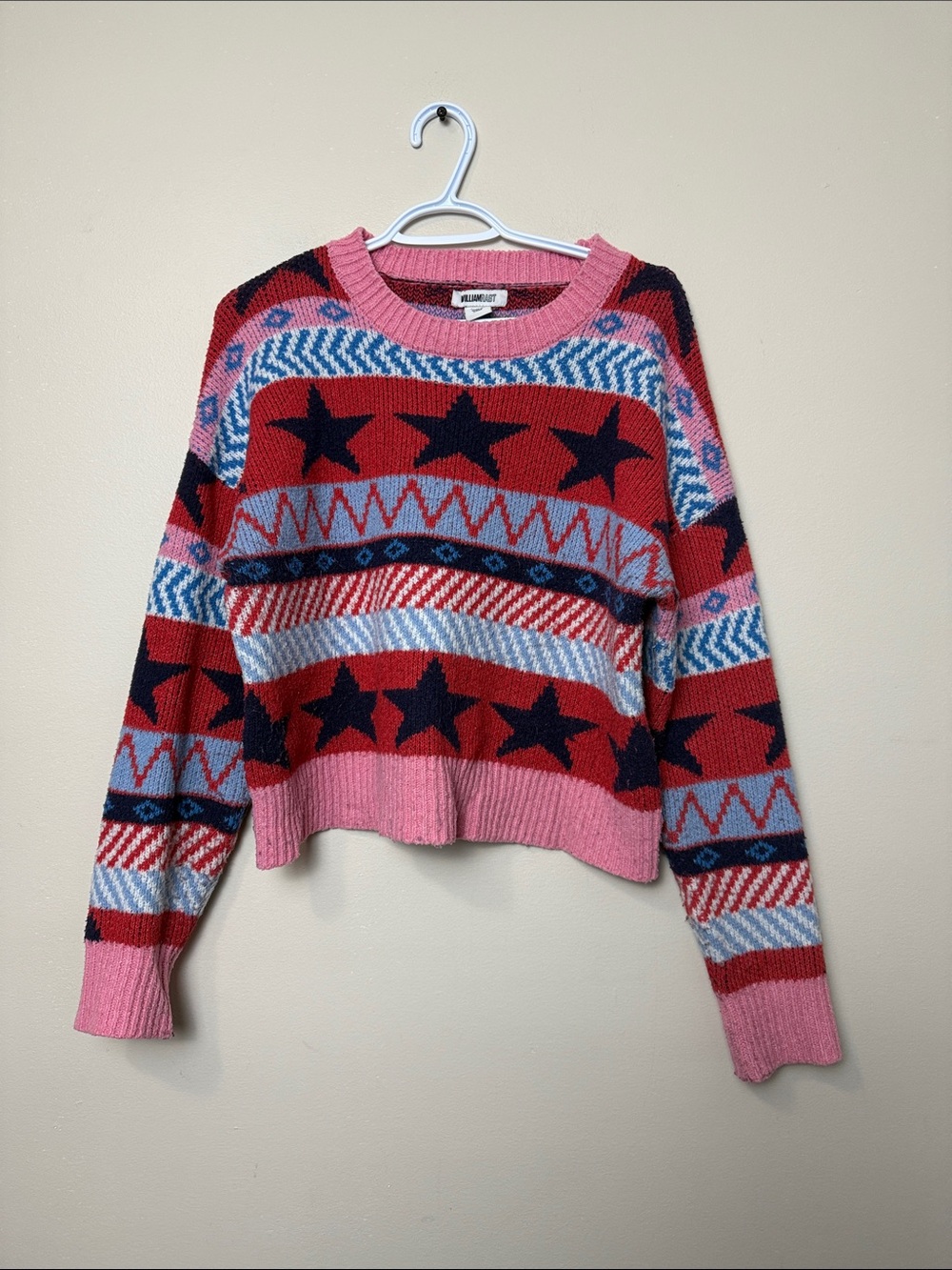 William Rast Star-Pattern Crewneck size M